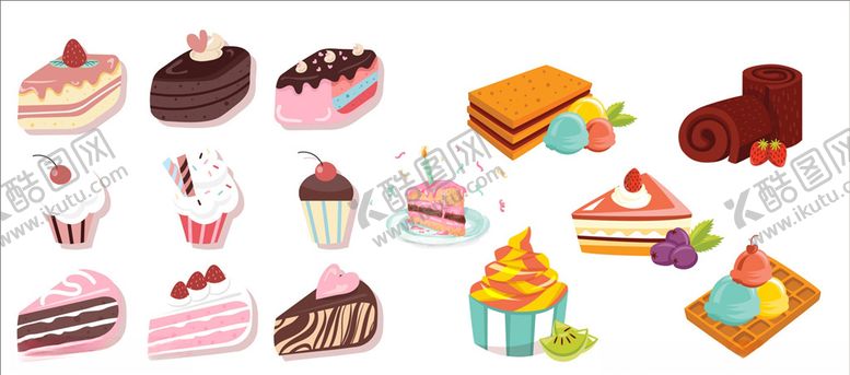 编号：15692609200756412120【酷图网】源文件下载-卡通生日蛋糕