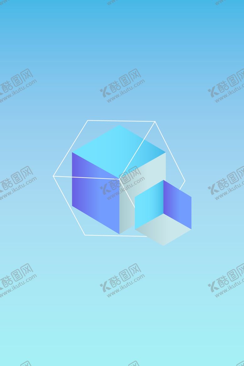 编号：39196810221607001857【酷图网】源文件下载-扁平几何清新蓝色渐变背景