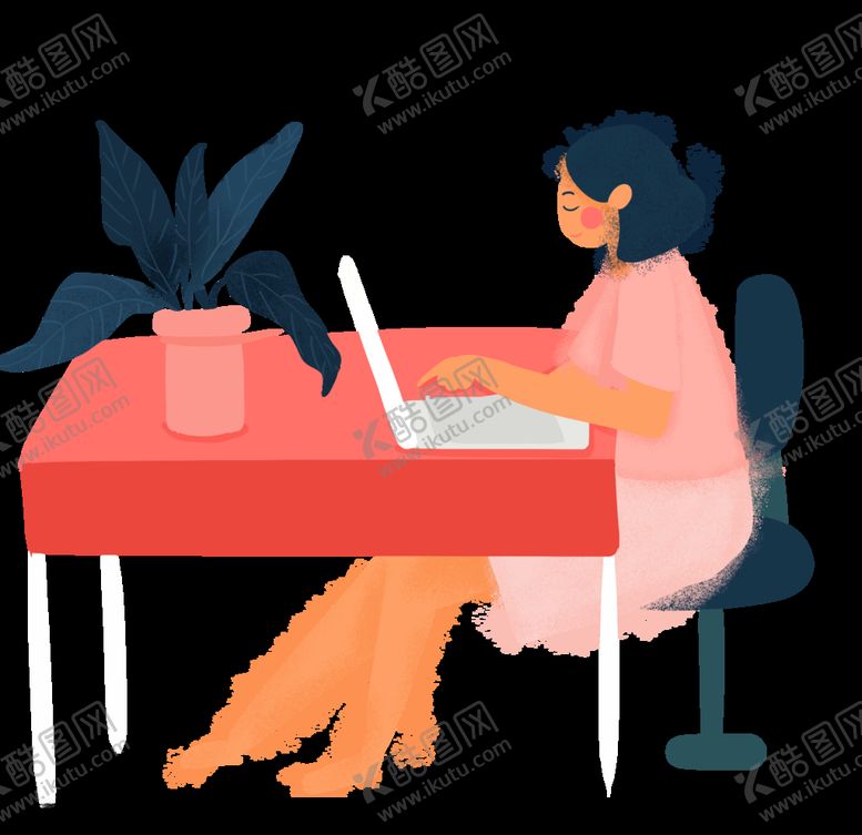 编号：40500709091539016178【酷图网】源文件下载-工作的女人人物侧面设计