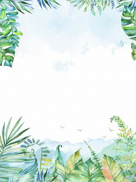 手绘绿植海报背景