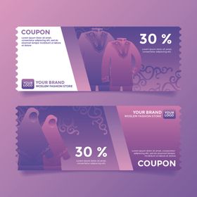 紫色时尚服装优惠券