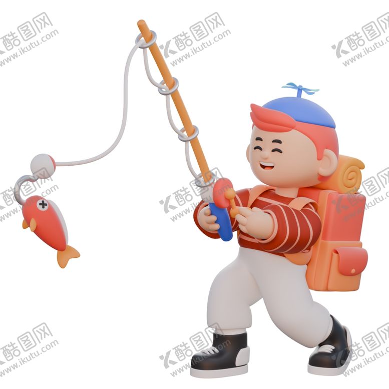 编号：79072001190500397289【酷图网】源文件下载-3D立体野营男孩