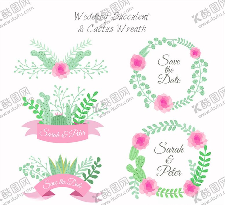 编号：11181010080925416087【酷图网】源文件下载-彩绘婚礼花环标签