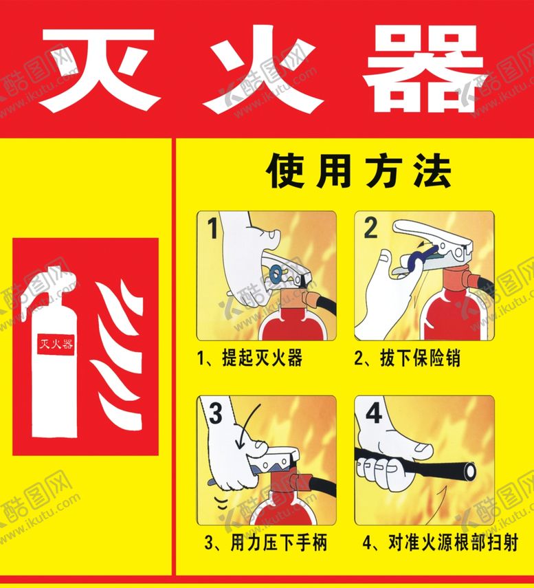 编号：41236610121631569352【酷图网】源文件下载-灭火器使用方法