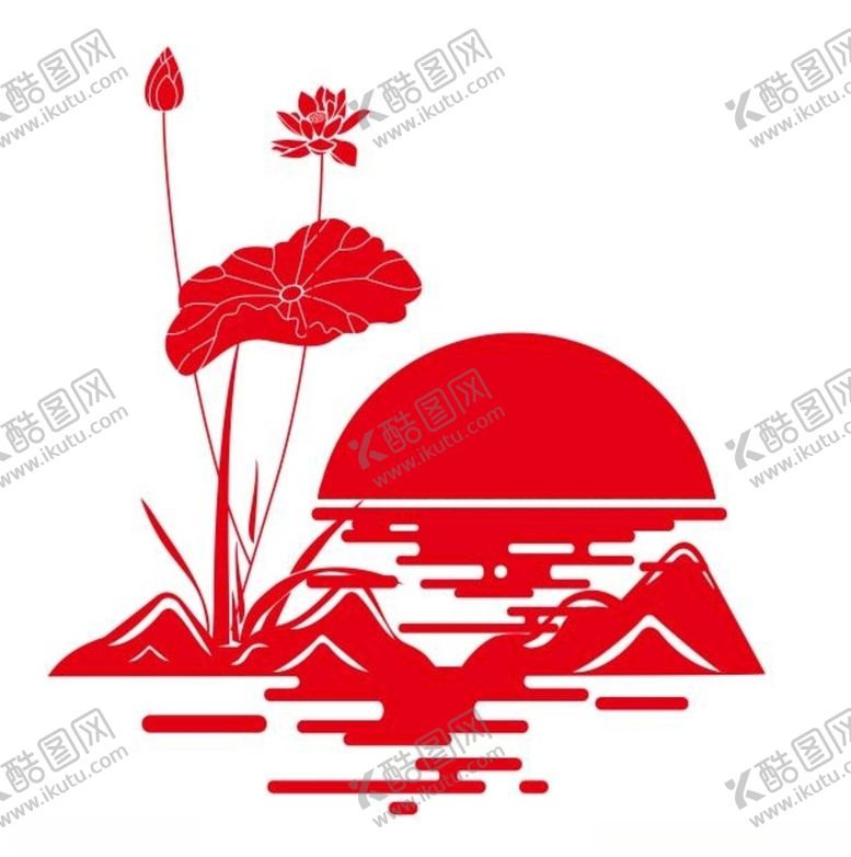 编号：12538704190829577139【酷图网】源文件下载-矢量荷花日出