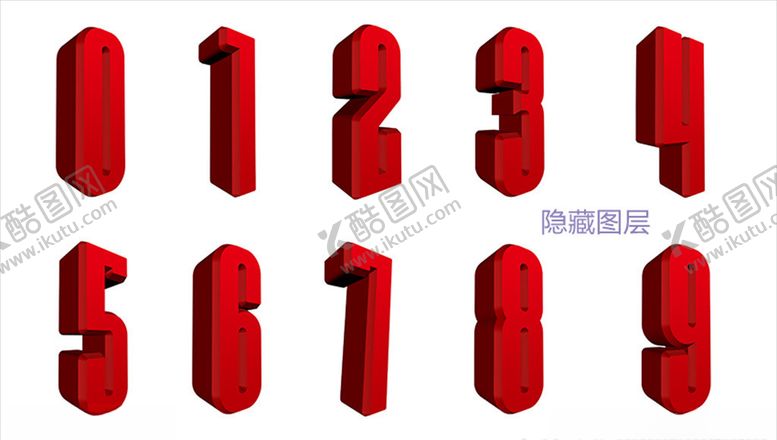 编号：25258610310752576701【酷图网】源文件下载-红色立体数字