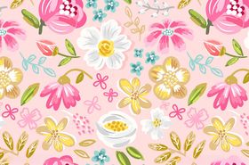 粉色花卉图案背景纹理