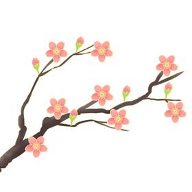 梅花插画海报图片水墨山水节小清新梦幻
