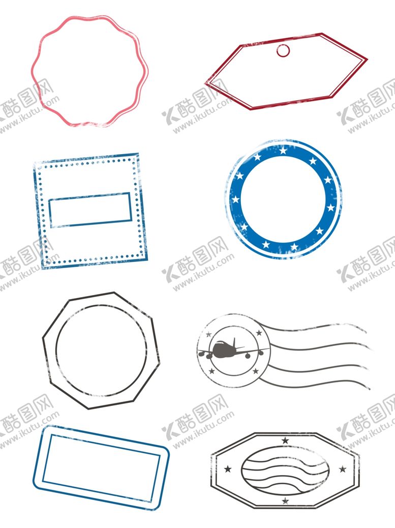 编号：54033502111647029127【酷图网】源文件下载-邮票纪念印章设计元素