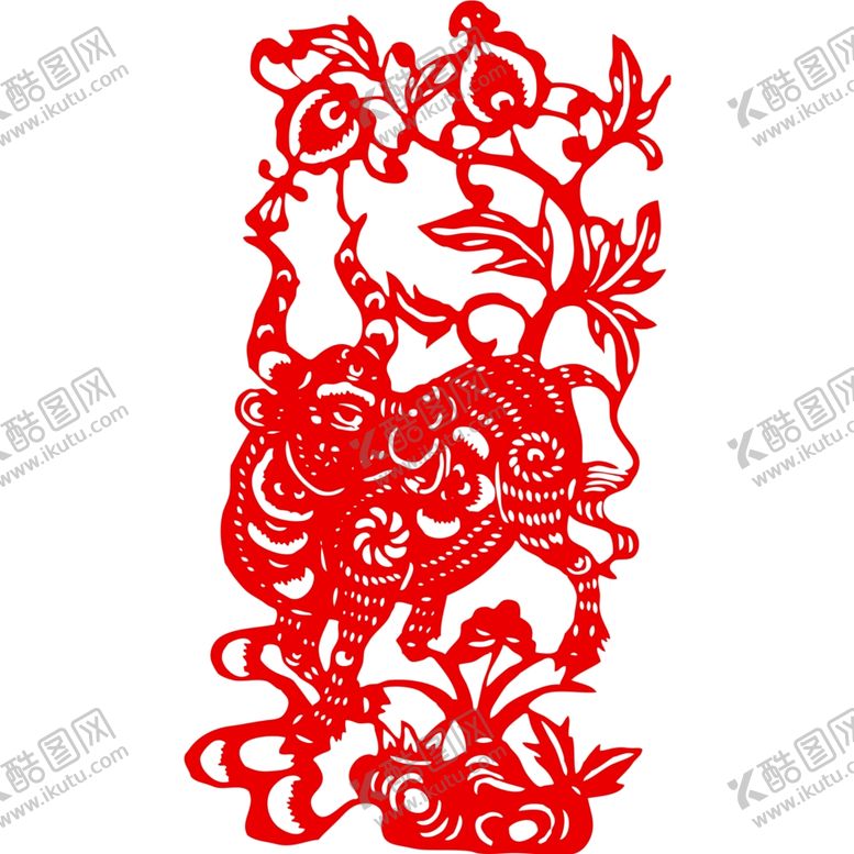 编号：62709905110214129512【酷图网】源文件下载-生肖牛剪纸