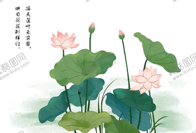 编号：38922511211224493564【酷图网】源文件下载-手绘荷花