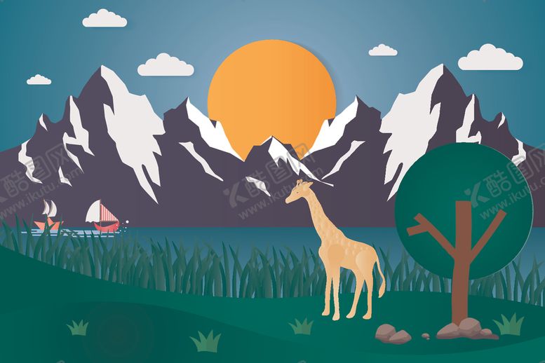 编号：90853009292140013334【酷图网】源文件下载-剪纸风格风景