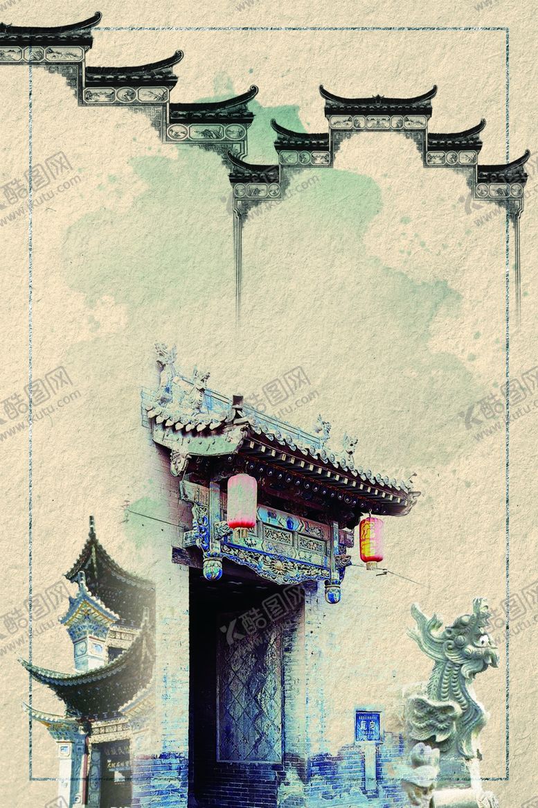 编号：79524310220526324200【酷图网】源文件下载-中国风古典水墨民俗古风装饰画