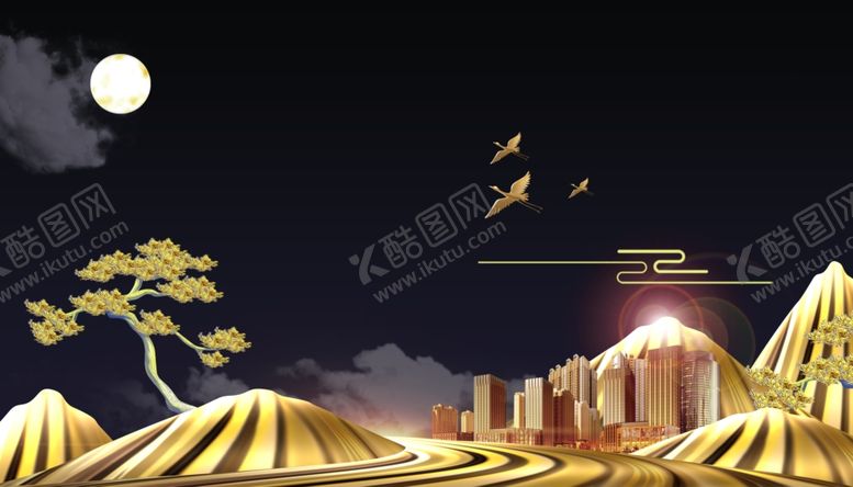 编号：28428509221759562256【酷图网】源文件下载-地产古风传统国风插画素材