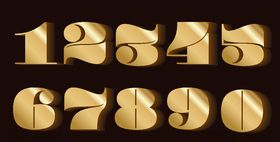 金色立体数字