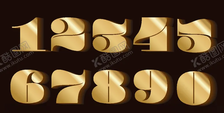 编号：76173606252302398421【酷图网】源文件下载-金色立体数字