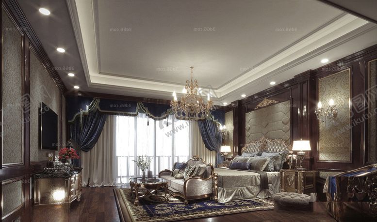 编号：50223610300420351703【酷图网】源文件下载-美式卧室