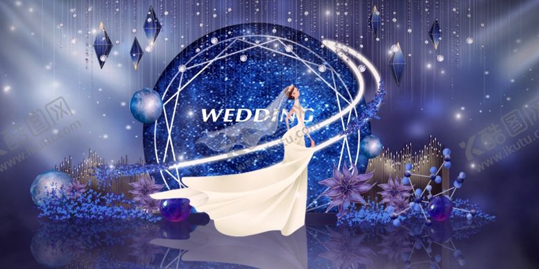 编号：83248309211310359162【酷图网】源文件下载-蓝色婚礼