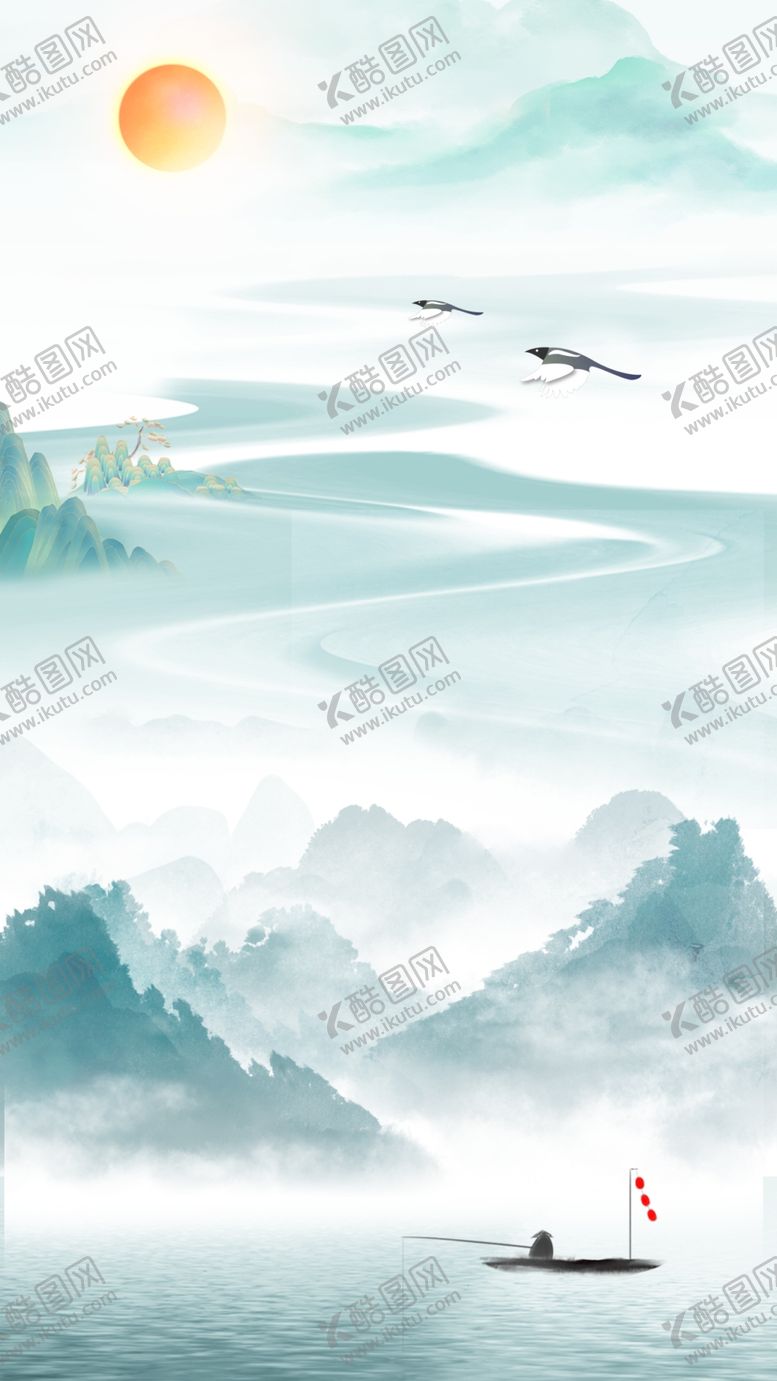 编号：92068709241933458326【酷图网】源文件下载-水墨山水背景