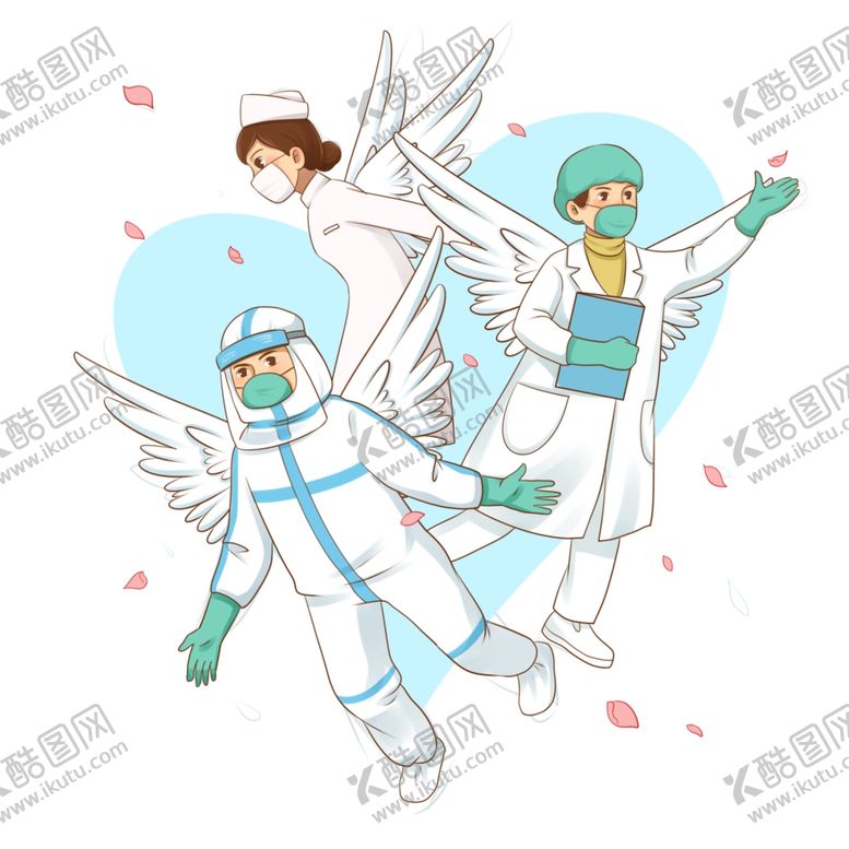 编号：33777907030654562445【酷图网】源文件下载-花瓣和无私奉献纯洁的白衣天使抗