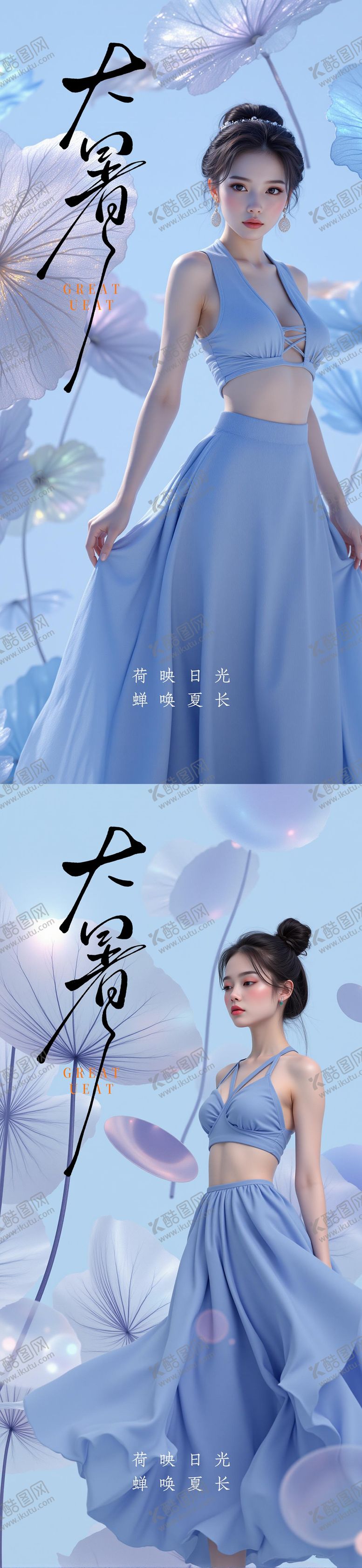 编号：61550707152204469777【酷图网】源文件下载-大暑小暑处暑节气节日海报