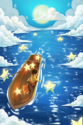 梦幻插画卡通风景插画