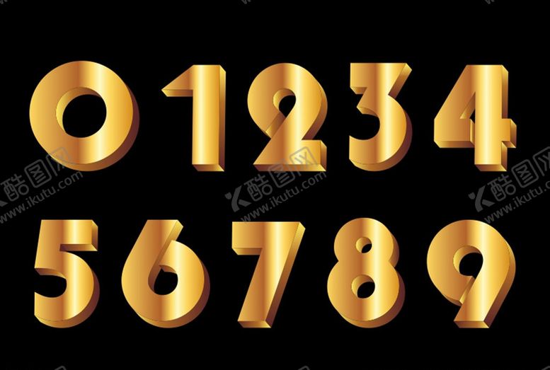 编号：84883205150019328672【酷图网】源文件下载-金色3D数字
