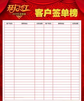2019开门红客户签单榜