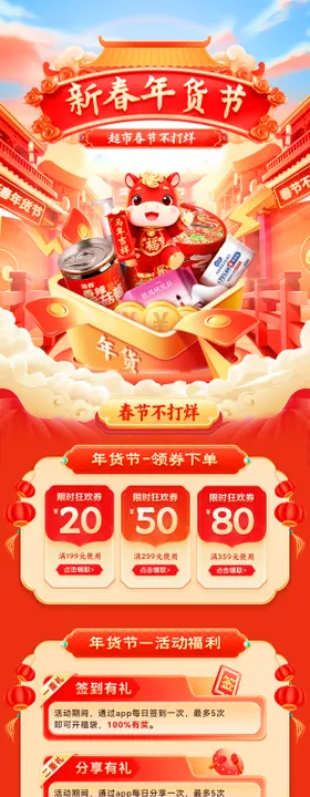 新春年货节超市活动电商首页