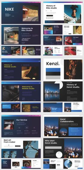 设计师作品集高级感PPT模版合集