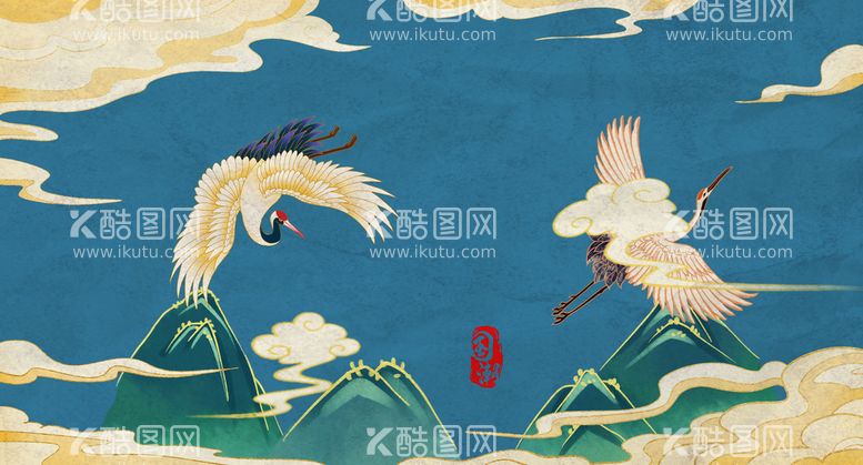 编号：43156711180754428472【酷图网】源文件下载-国潮风中国风插画背景