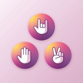 图标彩色渐变开锁回形针