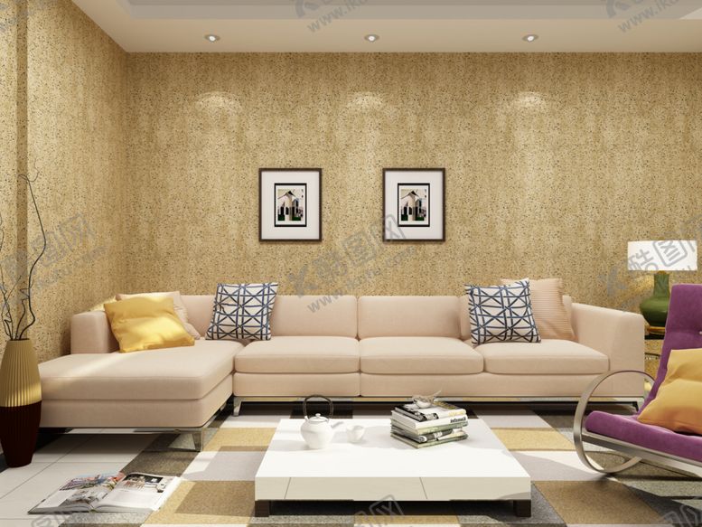 编号：74554312221140552251【酷图网】源文件下载-现代简约风温馨客厅场景