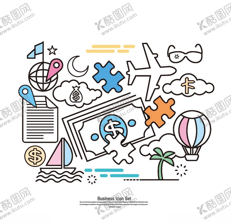 编号：38045306182203151111【酷图网】源文件下载-线性旅游图标