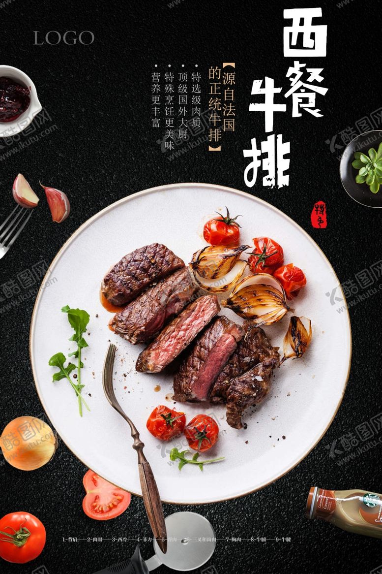 编号：69800105161803073066【酷图网】源文件下载-牛排海报
