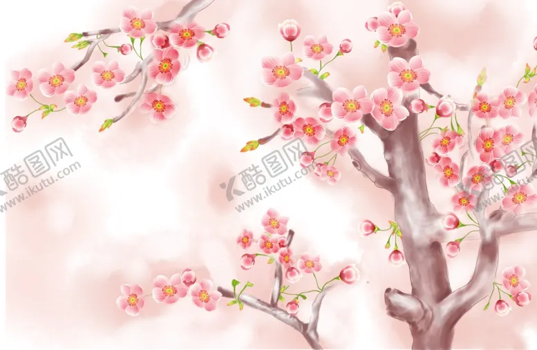 编号：99383405062123557396【酷图网】源文件下载-手绘梅花花骨朵含苞待放