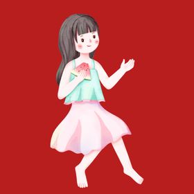 手绘女孩女人