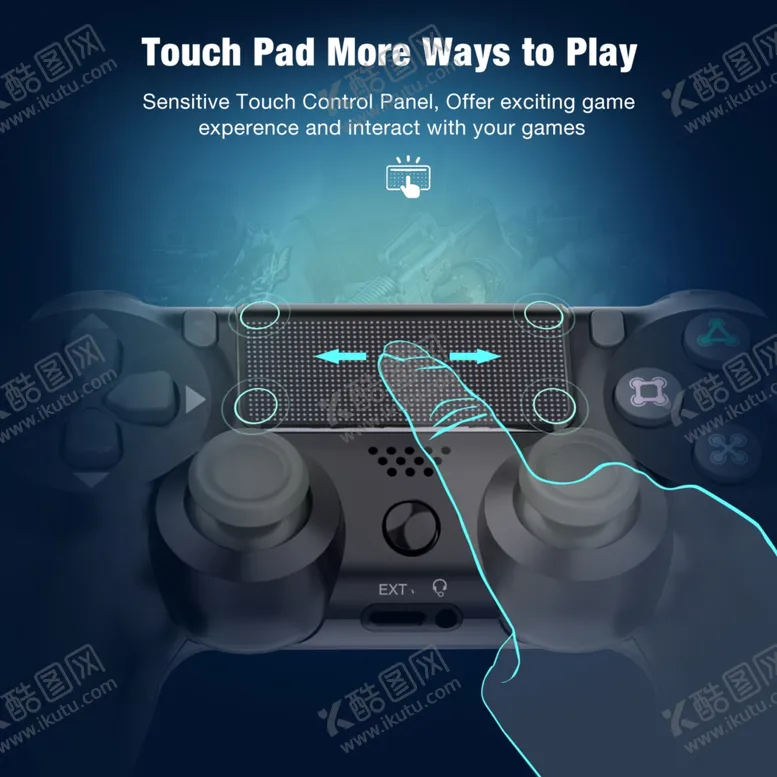 编号：80399806242150207424【酷图网】源文件下载-PS4黑色手柄触控板