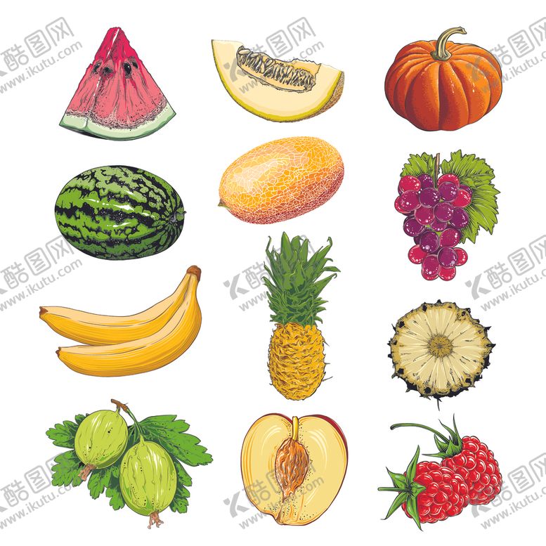 编号：71797309160429566598【酷图网】源文件下载-手绘水果