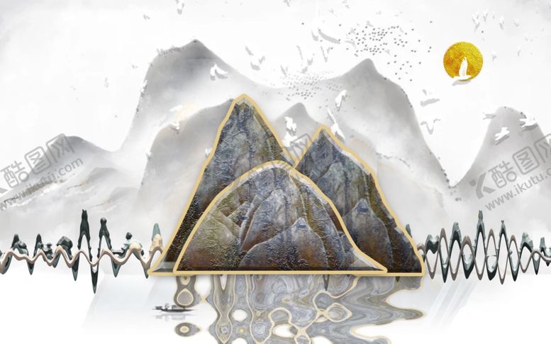 编号：32137109210038379016【酷图网】源文件下载-古风山水背景墙