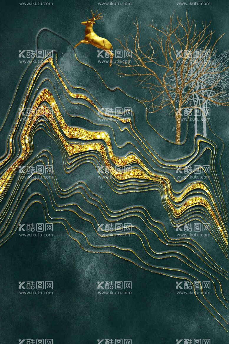 编号：28434311280901384519【酷图网】源文件下载-麋鹿装饰画