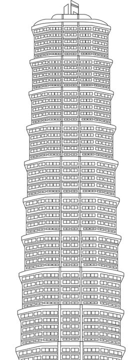 郑州千禧广告城市建筑线稿