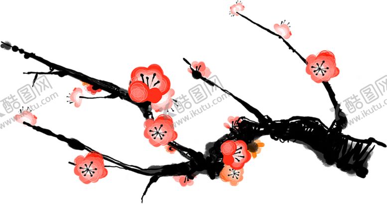 编号：20103010261256235370【酷图网】源文件下载-中国风水墨梅