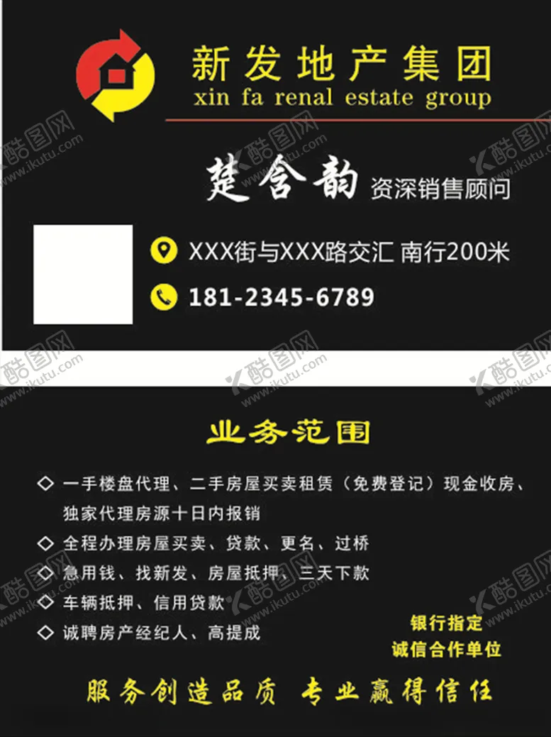 编号：64225904120227292848【酷图网】源文件下载-新发地产名片