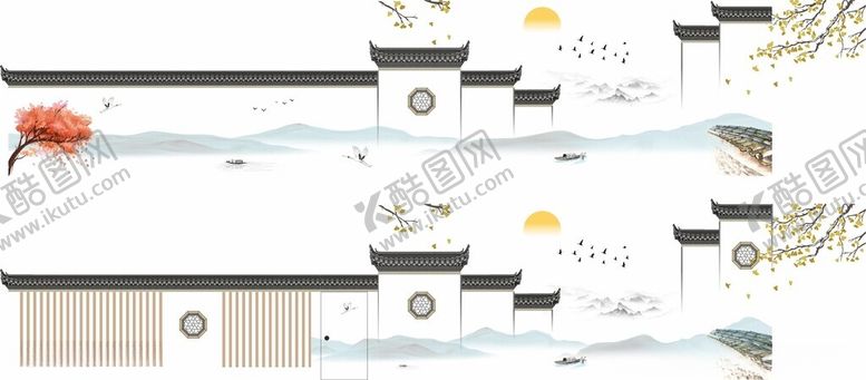 编号：37620801280338355702【酷图网】源文件下载-中式围墙