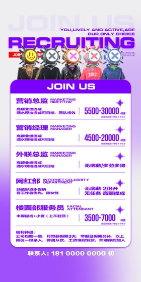 酒吧招聘海报