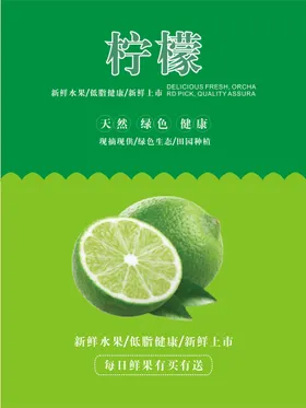 柠檬海报青饮品青水夏日果饮冰水