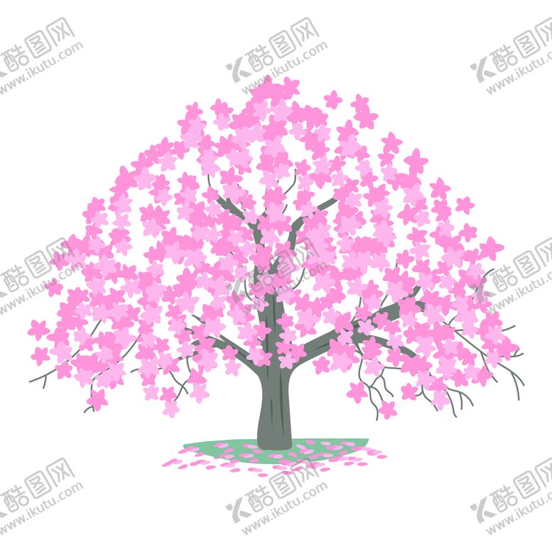 编号：48967209261254233067【酷图网】源文件下载-卡通手绘桃花树