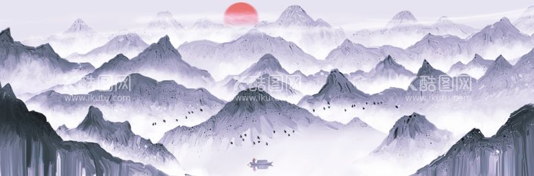 编号：27308401252354192111【酷图网】源文件下载-山水墨创意背景