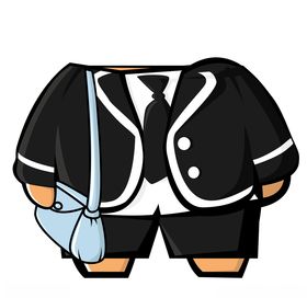 Q版可爱男装学生服矢量图